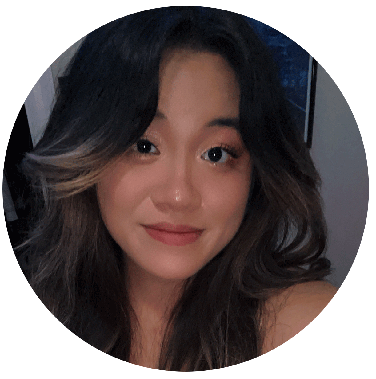 Photo of Emily Nguyen in her room after coming home from a Halloween Party
